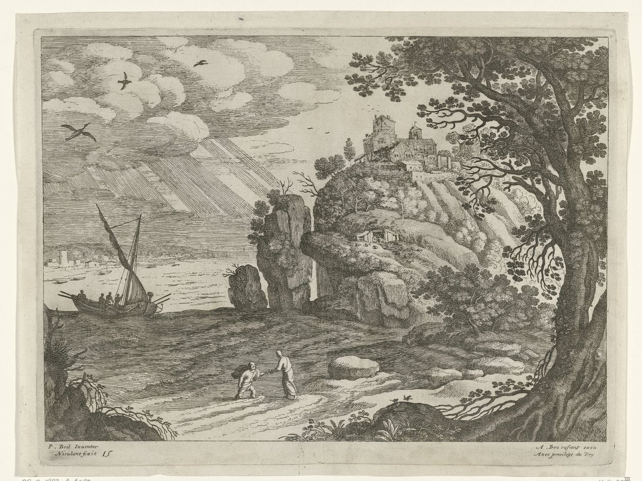 Mirakuløs fangst Italienske landskap (serietittel) av Willem van Nieulandt (II)
