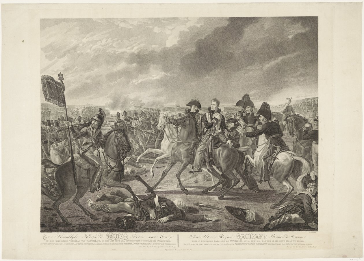 Hans kongelige høyhet William Prince of Orange i det strålende slaget ved Waterloo, 18. juni 1815, såret i seiersøyeblikket / Son Altesse Royale Guillaume Prince d