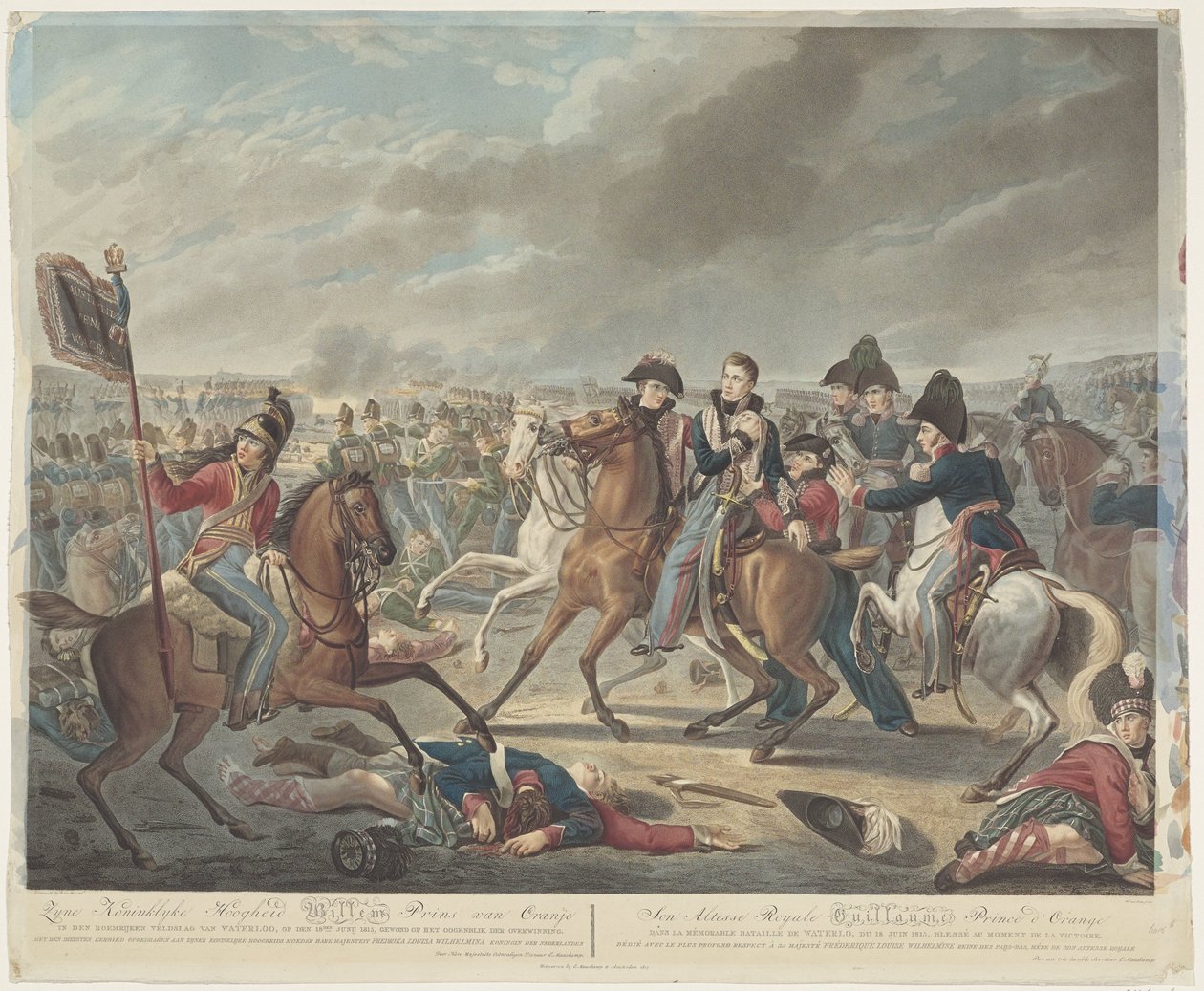 Hans kongelige høyhet William Prince of Orange i det strålende slaget ved Waterloo, 18. juni 1815, såret i seiersøyeblikket / Son Altesse Royale Guillaume Prince d