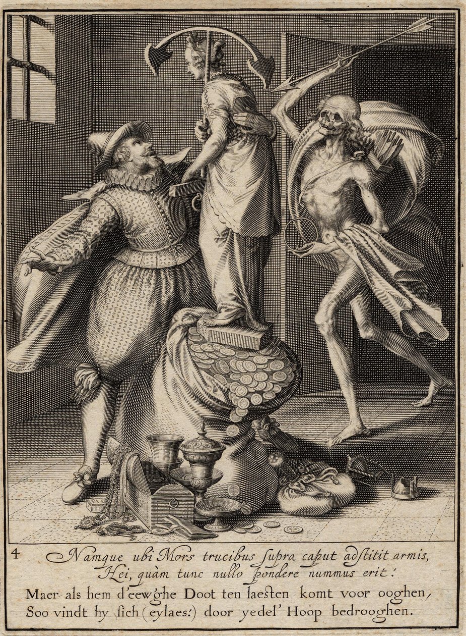 Death with an Arrow About to Strike the Man Down, 1609 av Willem van Swanenburgh