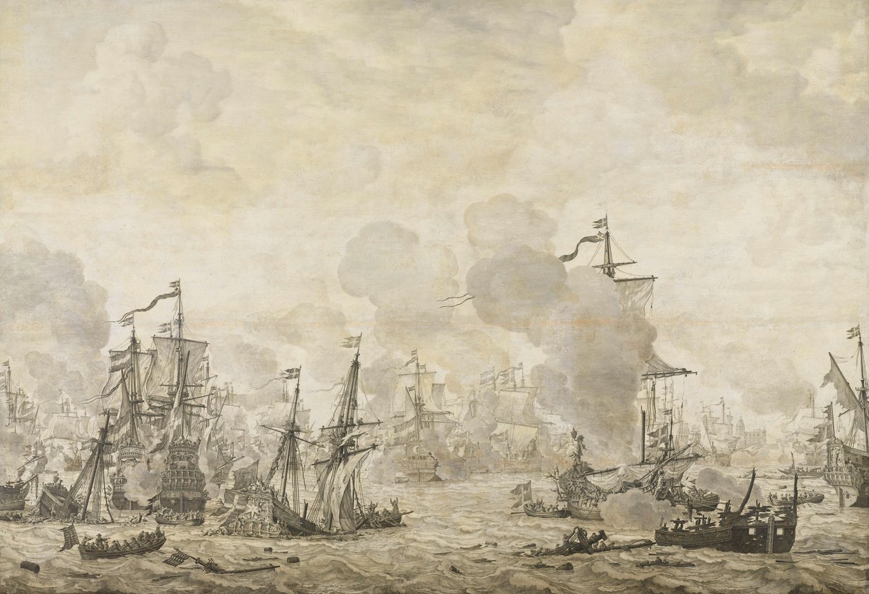 Episode fra slaget mellom den nederlandske og svenske flåten i sundet, 8. november 1658 av Willem van de Velde (I)
