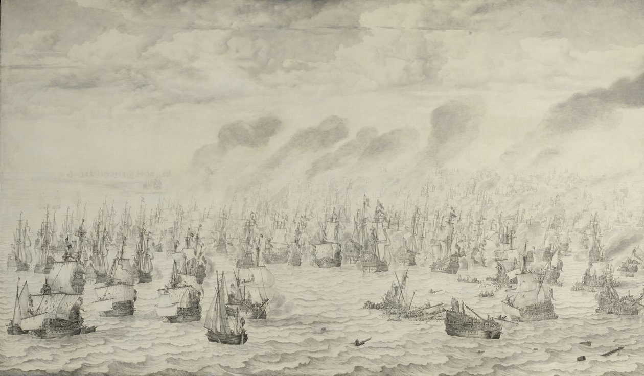 Slaget ved Terheide Slaget ved Terheide, 10. august 1653: en episode fra den første anglo-nederlandske krigen (1652-54) av Willem van de Velde (I)