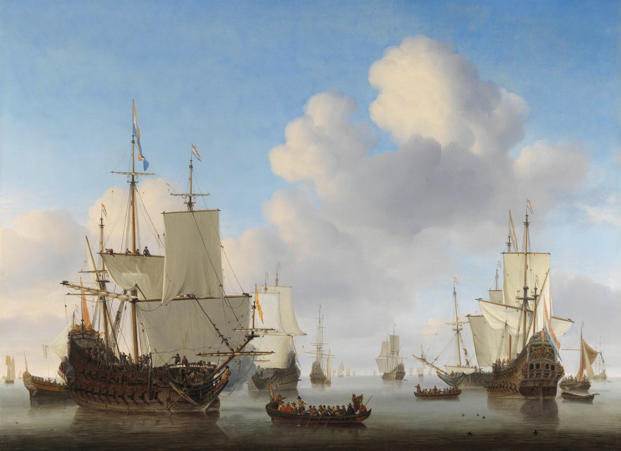 Hollandske skip i et stille hav av Willem van de Velde (II)
