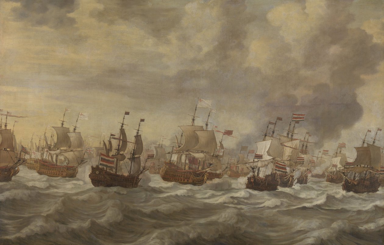 Episode fra Four Days Naval Battle i juni 1666 av Willem van de Velde