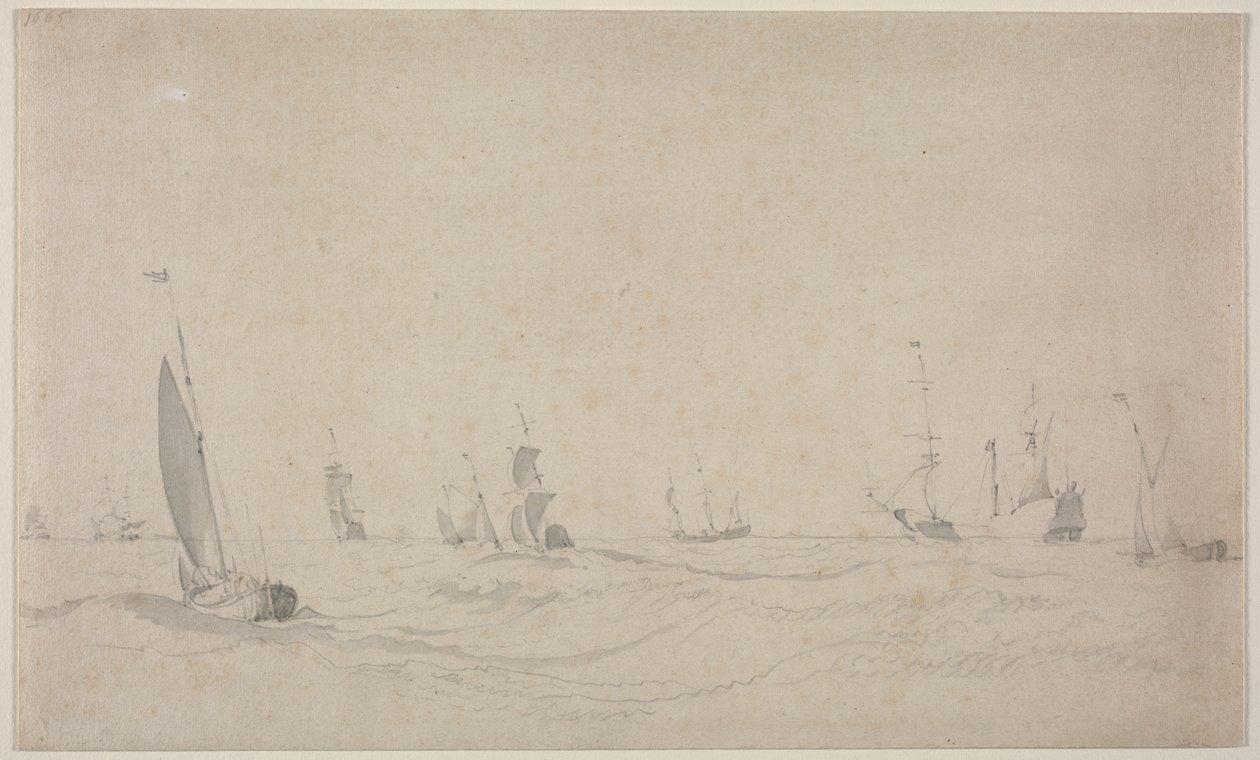 Frakt på et røft hav, 1665. av Willem van de Velde