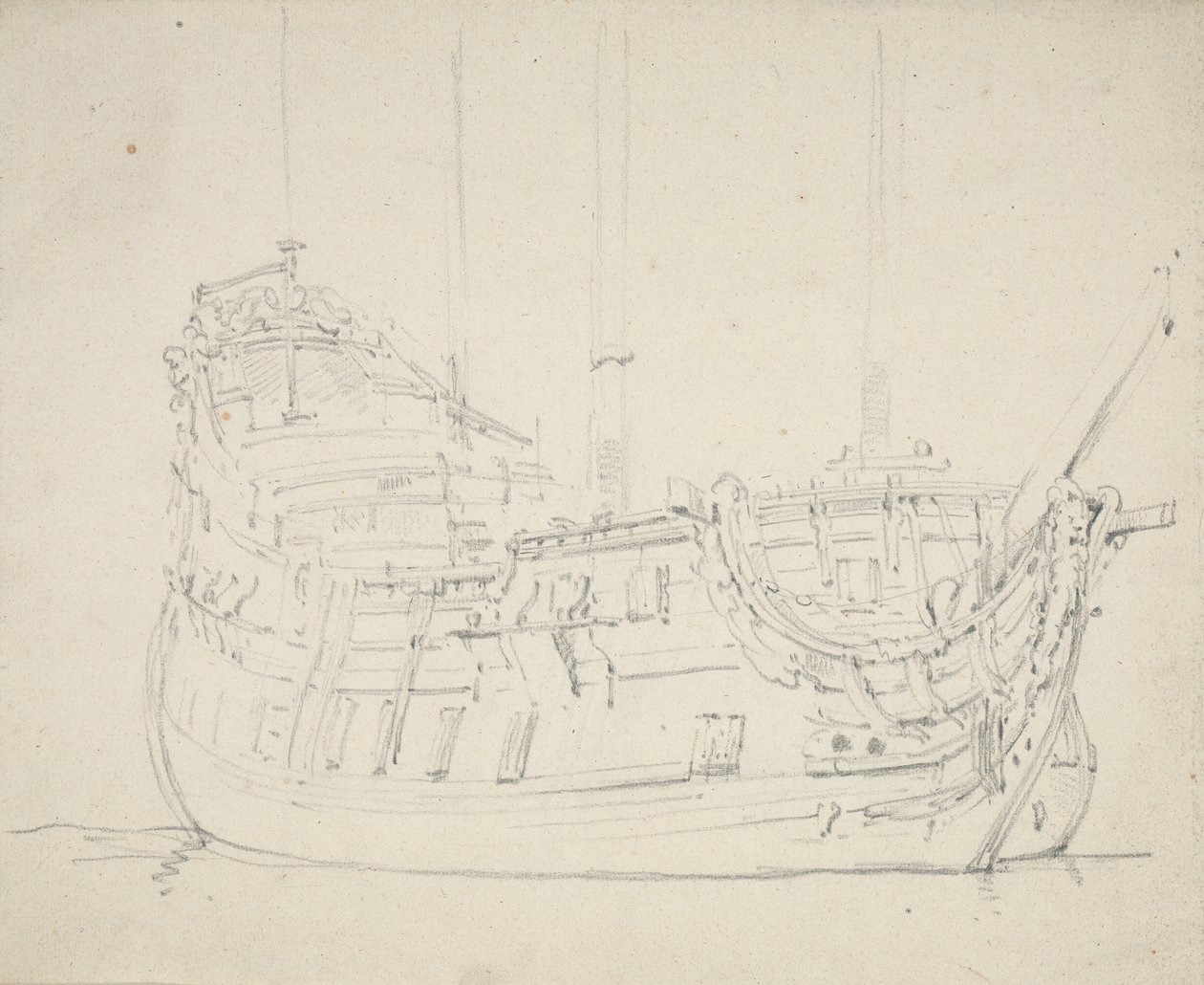 Portrett av «Suksessen», ca. 1675 (blyant) av Willem van de Velde the Younger