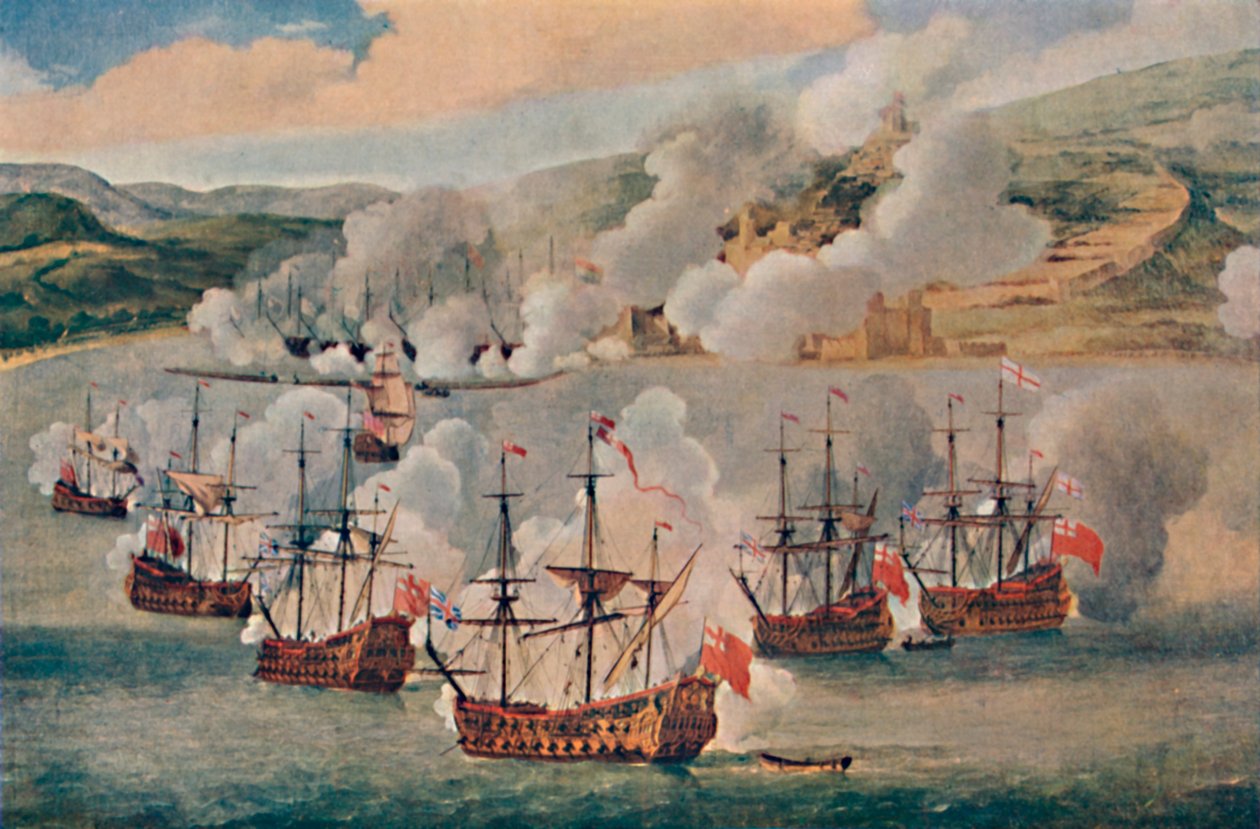 Sjøkamp i en havn, c1670, 1903 av Willem van de Velde the Younger