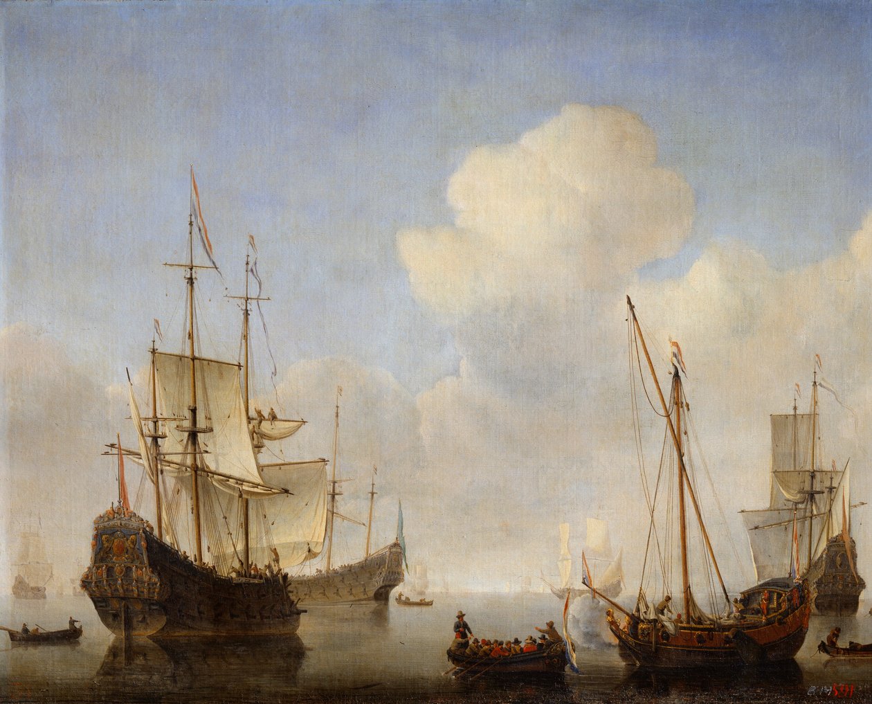 Den nederlandske skvadronen ved den vestafrikanske kysten, 1660-tallet. av Willem van de Velde the Younger
