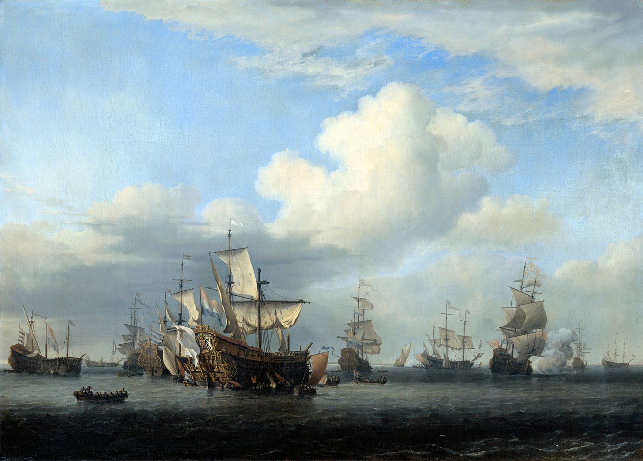 De fangede Swiftsure, Seven Oaks, Loyal George og Convertine..., c1666 av Willem van de Velde the Younger