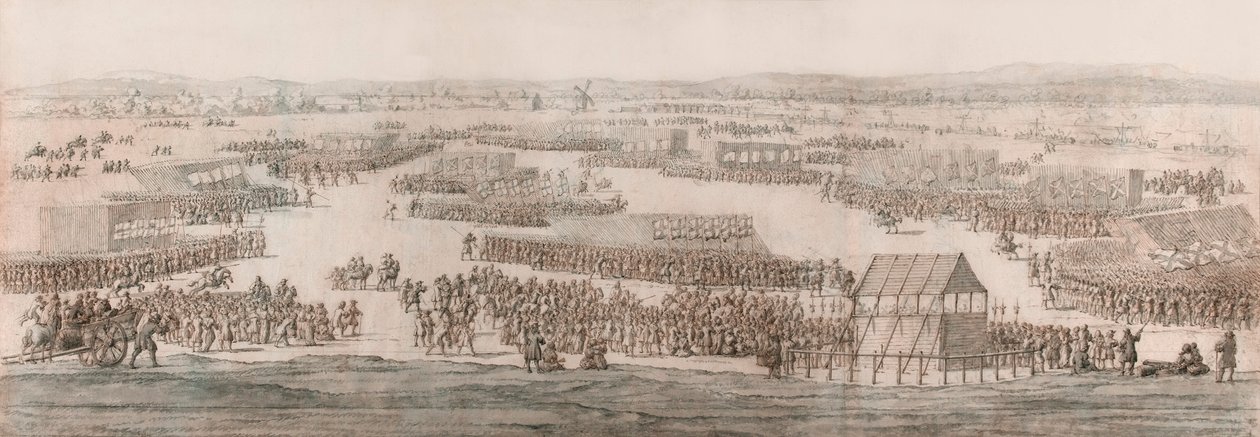 En storslått anmeldelse av Hounslow Heath av Willem van de the Elder Velde
