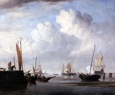 Fiskebåter og andre seilfartøyer (olje på lerret) av Willem van de Velde the Younger