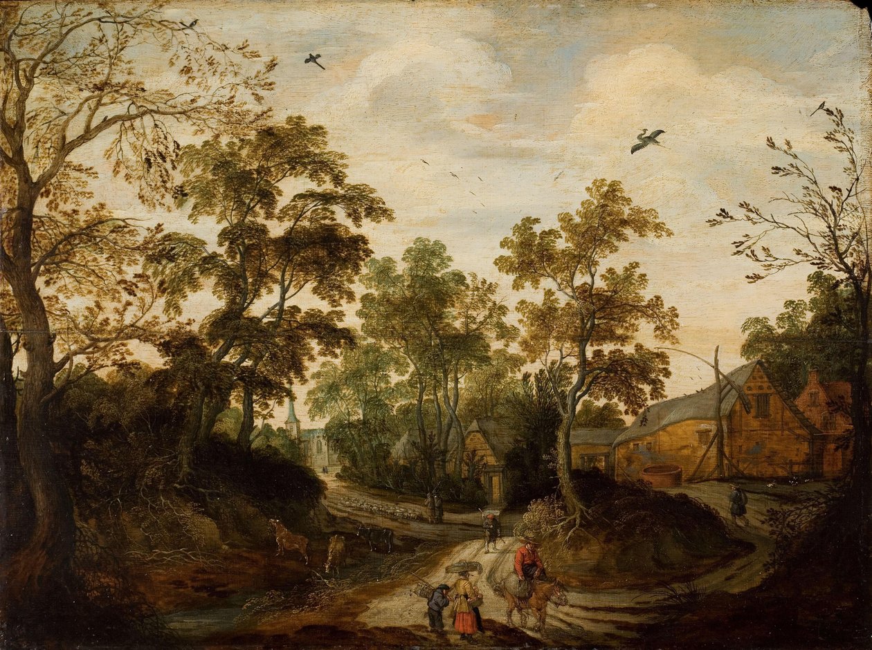 Utsikt over en landsby av Willem van den Bundel