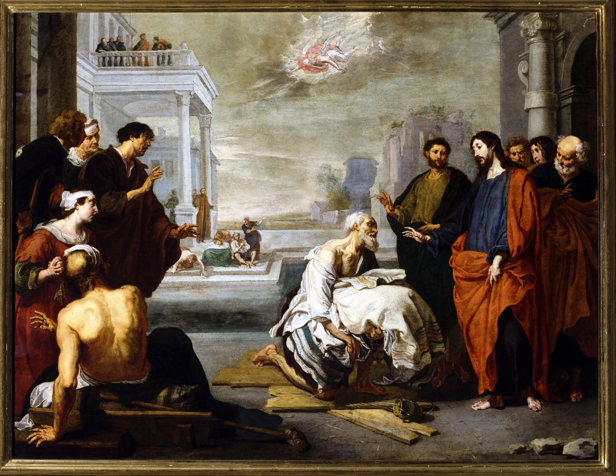 Kristus helbreder den lamme av Willem van the Elder Herp
