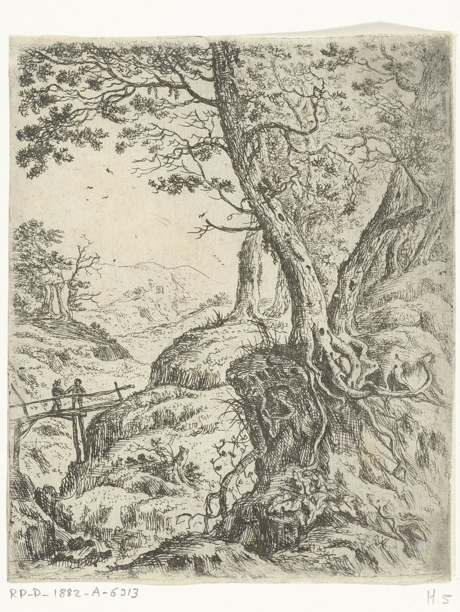 Landskap med trebro av Willem von Bemmel