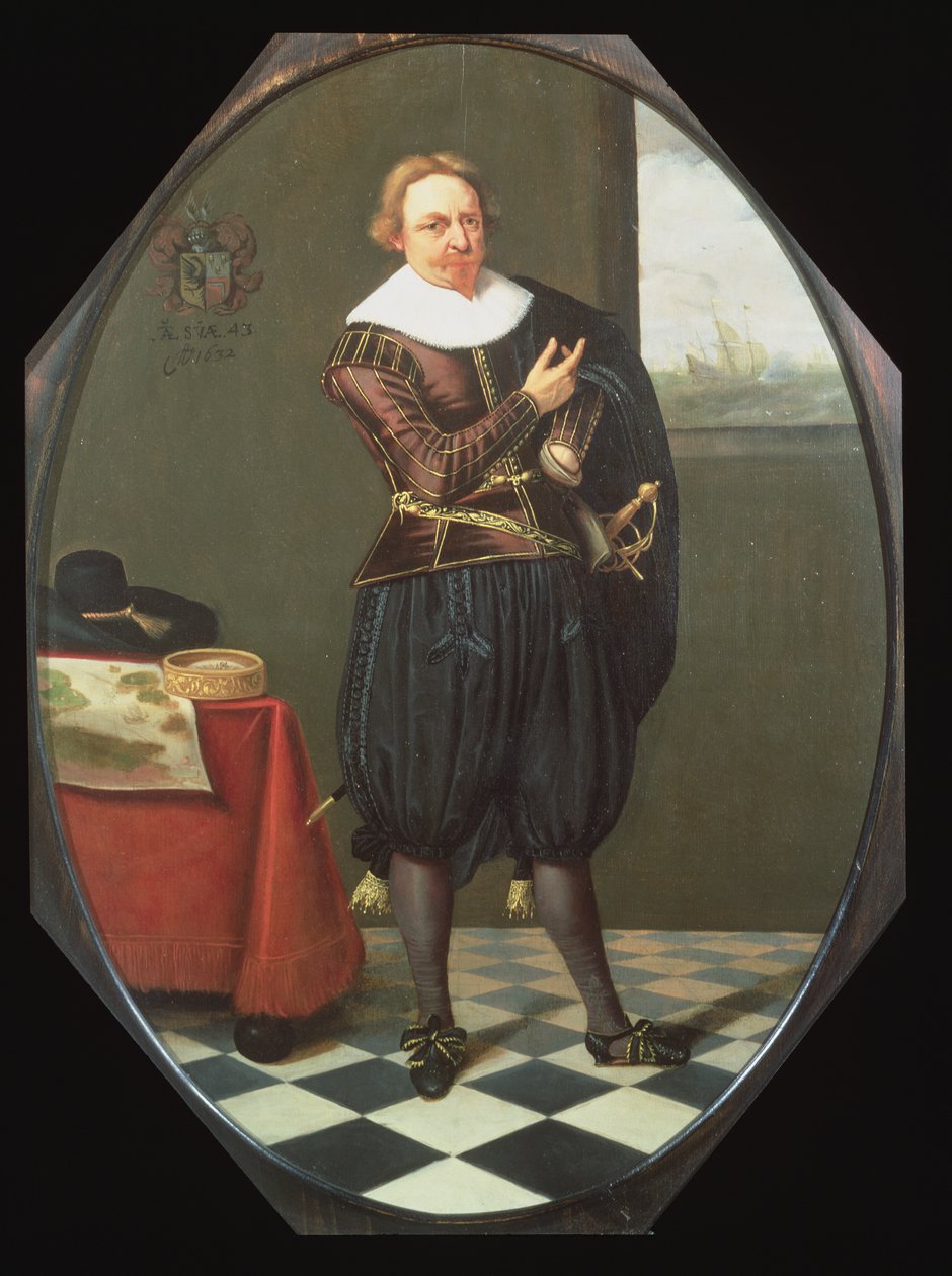 Portrett av en sjømann i et interiør av Willems Witringa Harmen