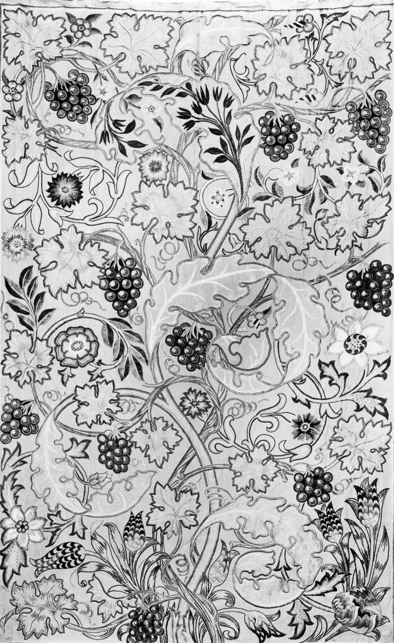The Vine, 1878 (silke på lin) (svart-trykk) av May Morris