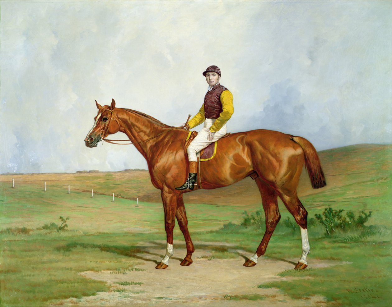 Portrett av en veddeløpshest, 1884 av William A. Sextie