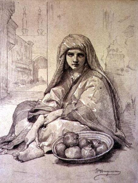 Algerisk jente som selger granatepler av William Adolphe Bouguereau