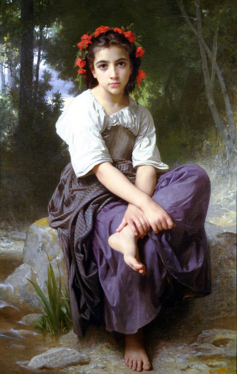 På kanten av bekken av William Adolphe Bouguereau