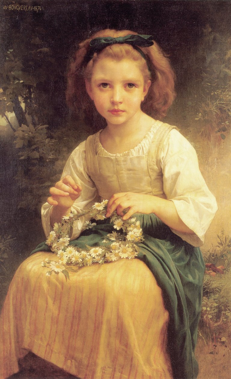 Barn som fletter en krone av William Adolphe Bouguereau