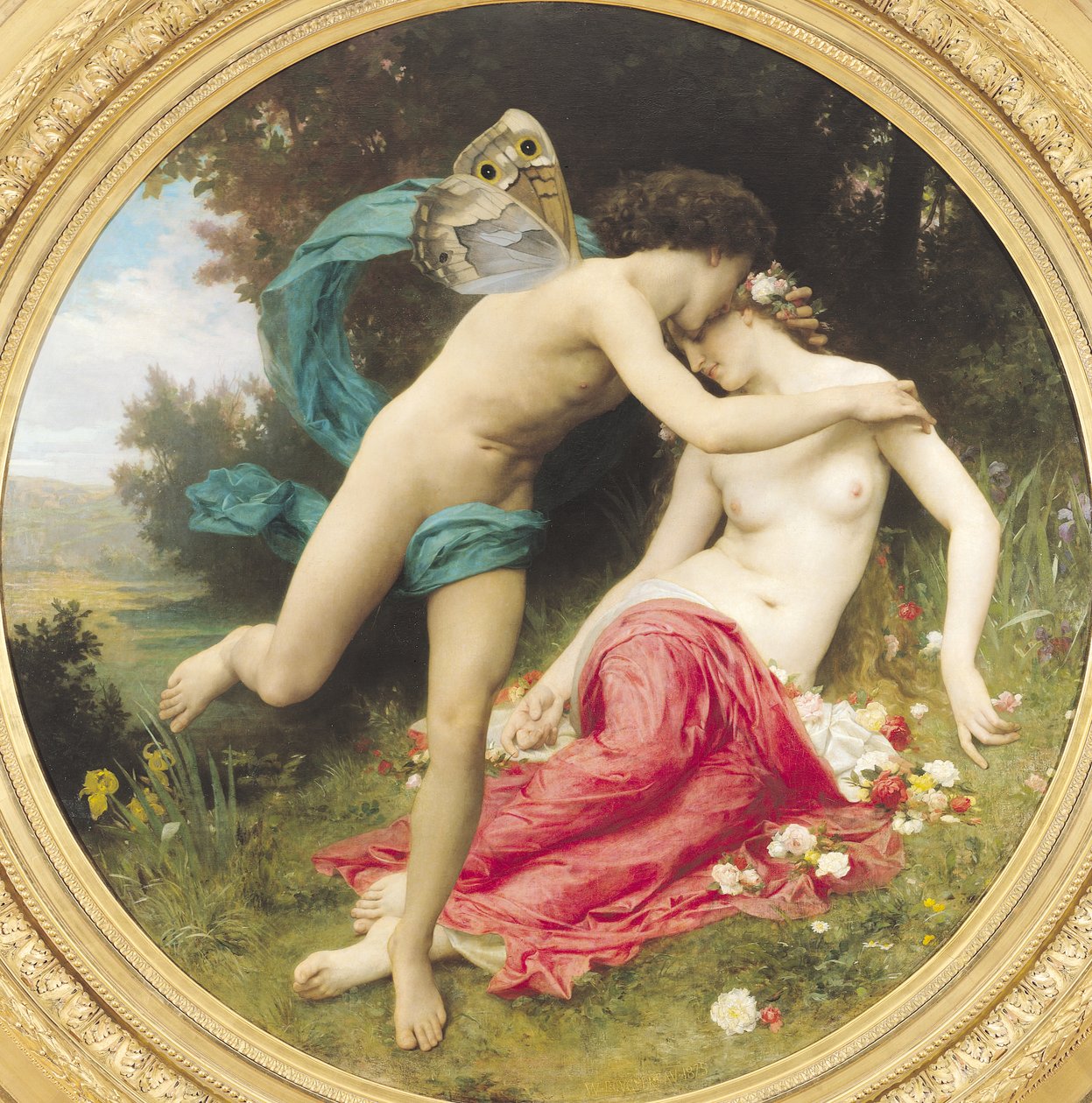 Flora og Zephyr, 1875 av William Adolphe Bouguereau