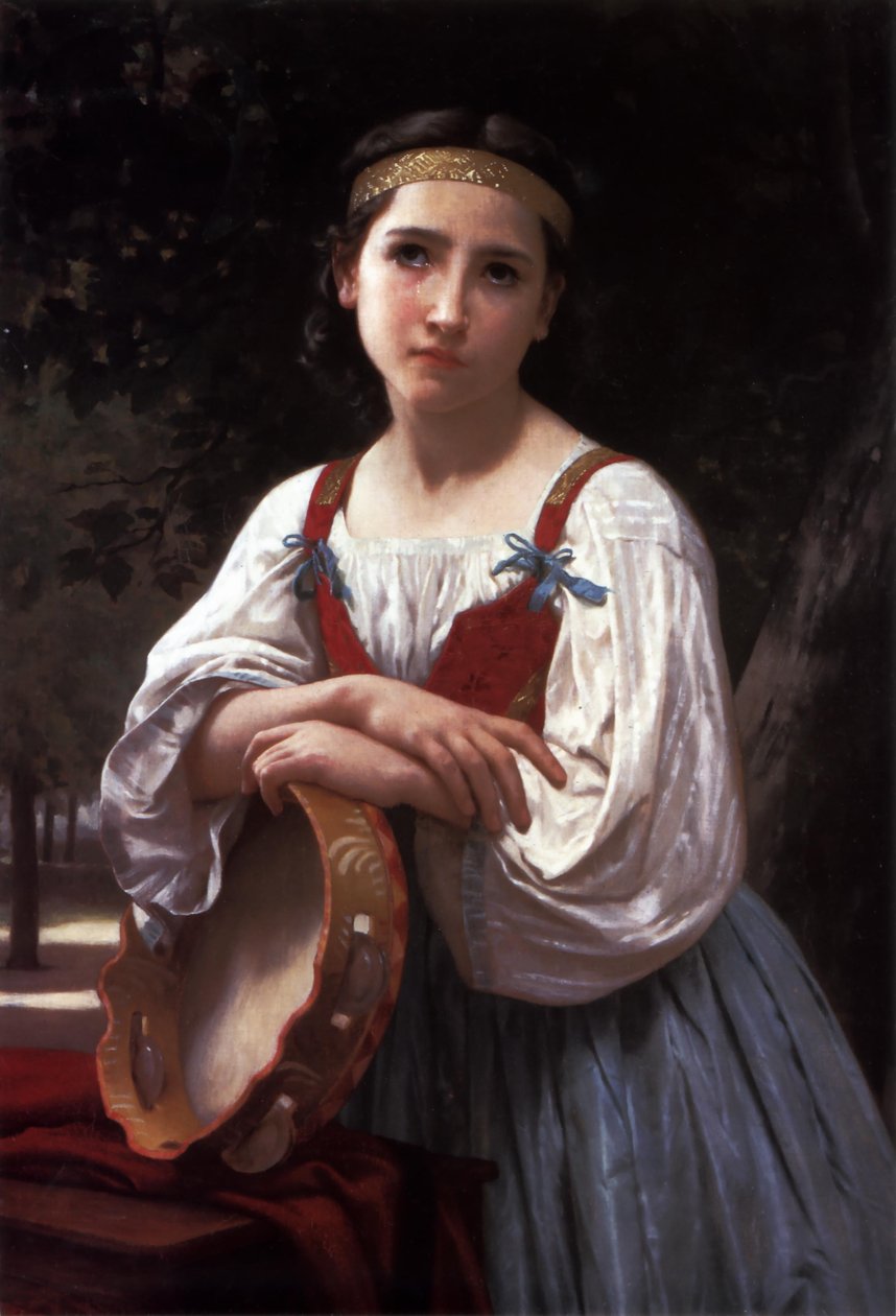 Sigøynerjente med en baskisk trommel av William Adolphe Bouguereau