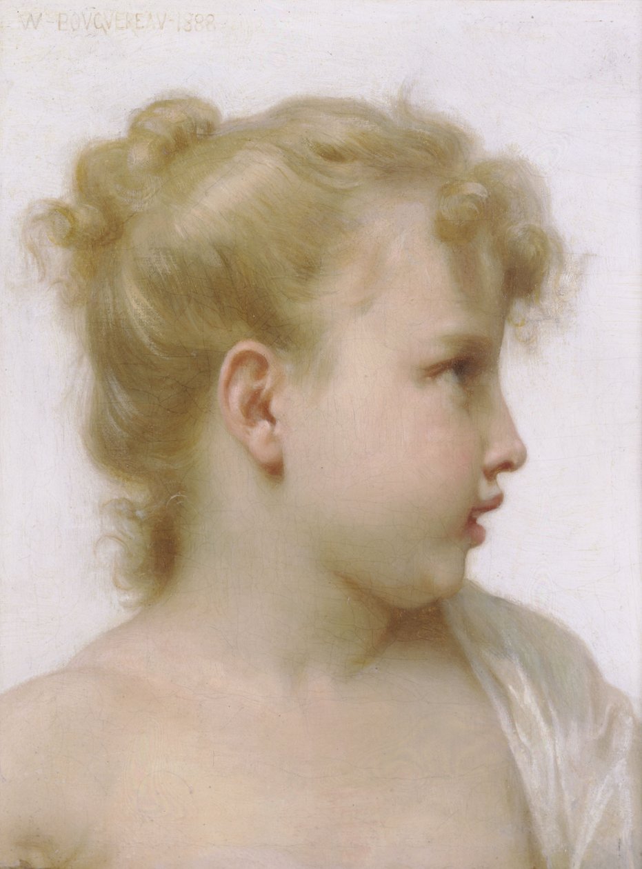 Hodet til en liten jente av William Adolphe Bouguereau