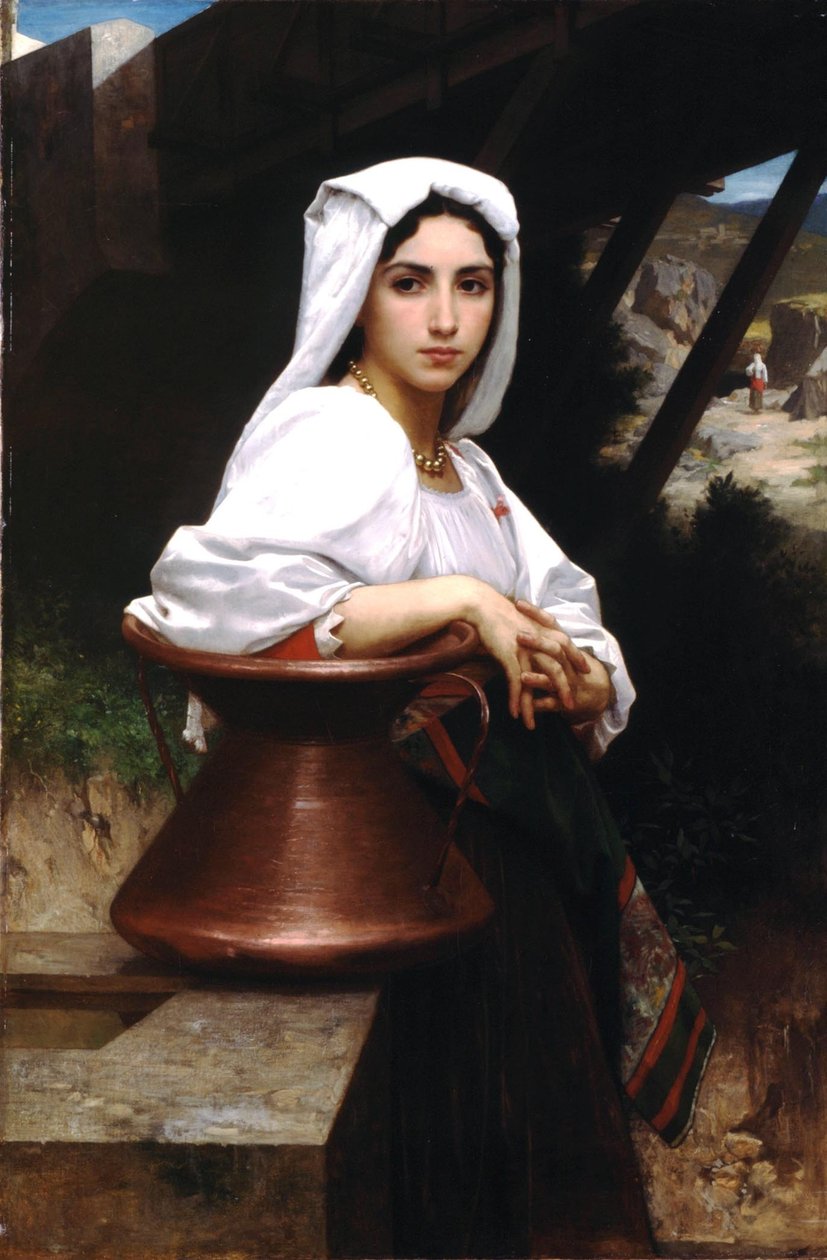 Italiensk jente som tegner vann av William Adolphe Bouguereau
