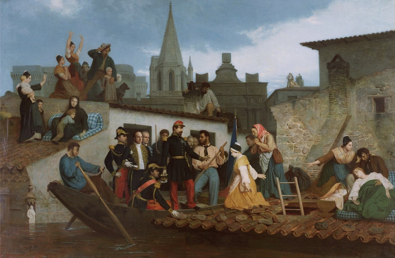 Napoleon III besøker flomofre i Tarascon av William Adolphe Bouguereau