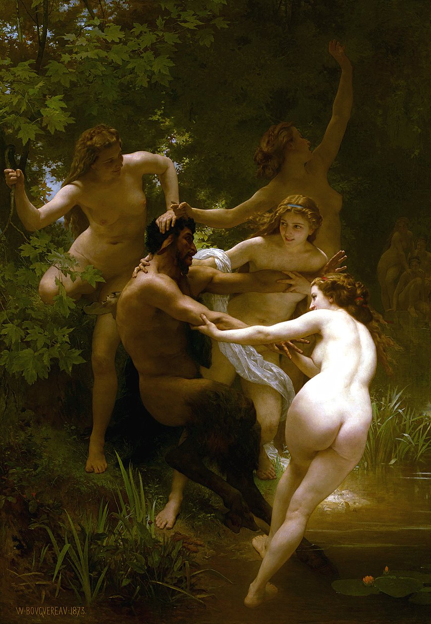 Nymfer og Satyr av William Adolphe Bouguereau