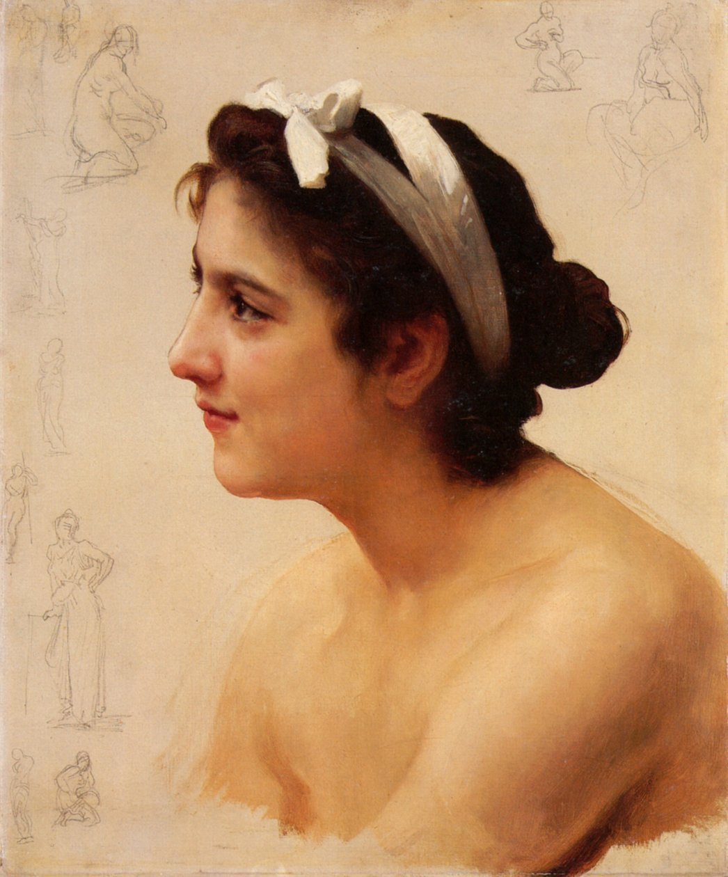 Studie av en kvinne for å tilby kjærlighet av William Adolphe Bouguereau