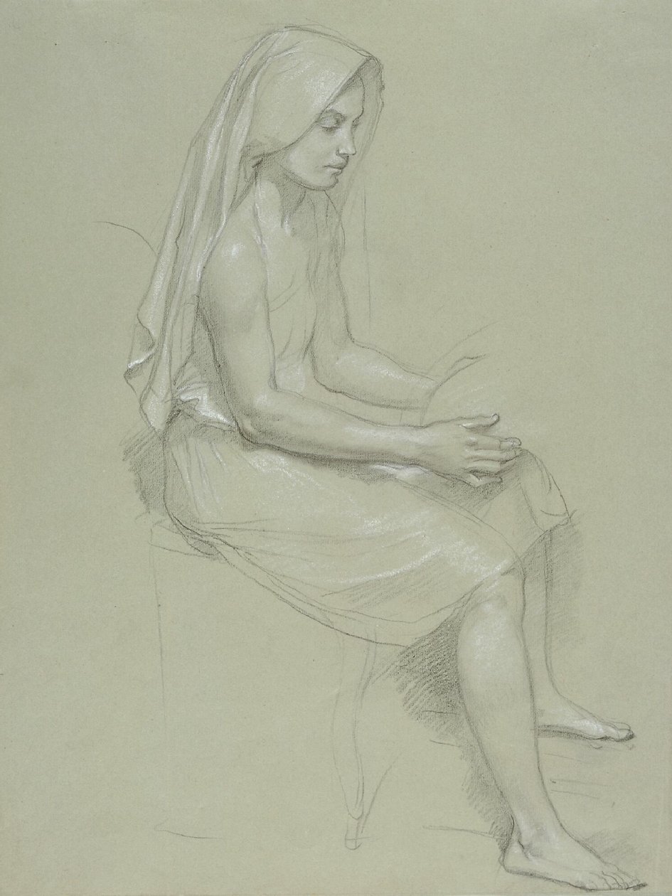 Studie av en sittende, sløret kvinnelig figur (1800 -tallet) .png av William Adolphe Bouguereau