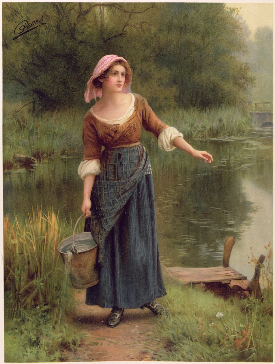 A Rustic Beauty, fra Pears Annual, 1912 av William Affleck