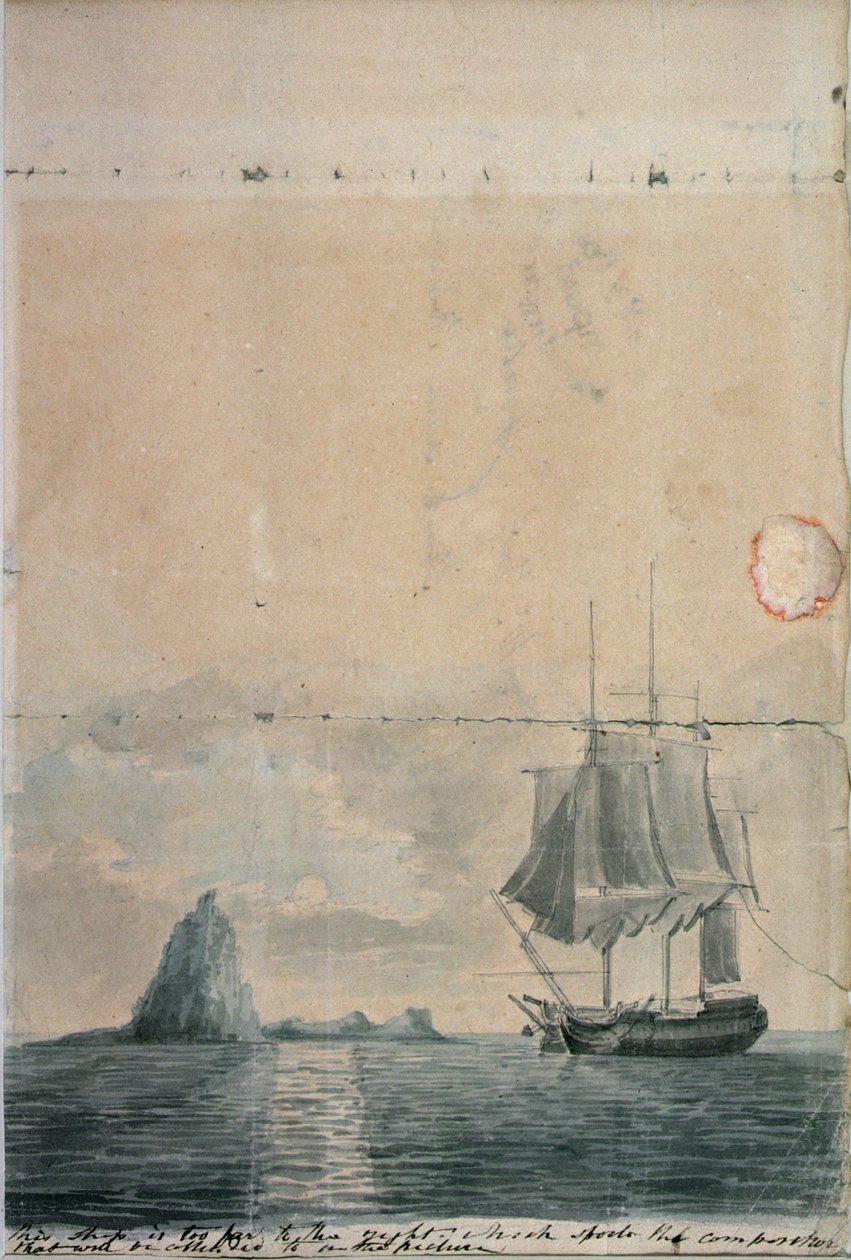 Et havlandskap, (skissedesign, en av to) av William Anderson