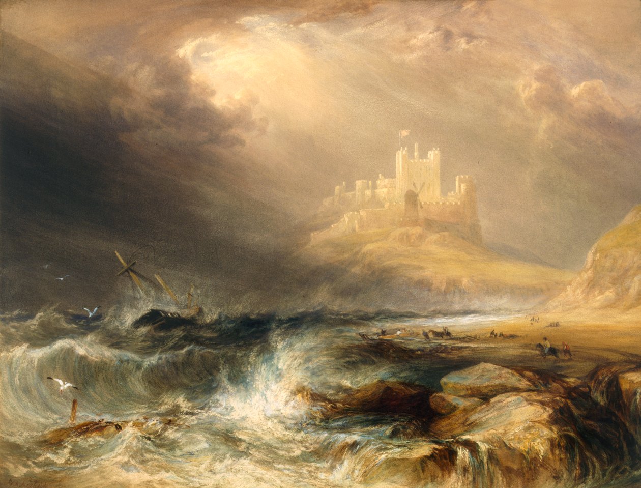 Bamburgh slott av William Andrews Nesfield