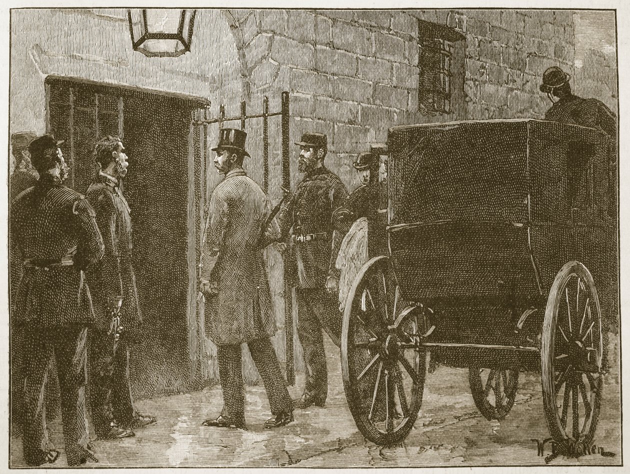 Ankomst av Mr Parnell til Kilmainham Gaol, illustrasjon fra 'Cassell's Illustrated History of England' av William Barnes Wollen