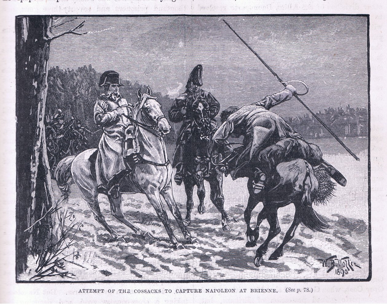 Kosakkenes forsøk på å fange Napoleon ved Brienne av William Barnes Wollen