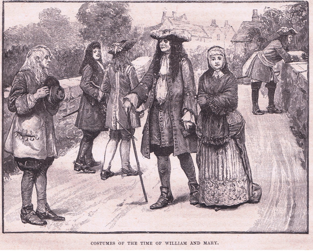 Kostymer fra William og Marys tid 1694 e.Kr av William Barnes Wollen