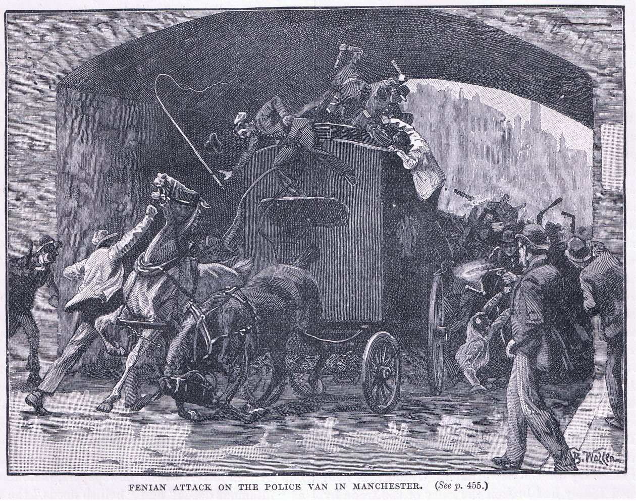 Penianangrep på politibilen i Manchester 1867 e.Kr av William Barnes Wollen