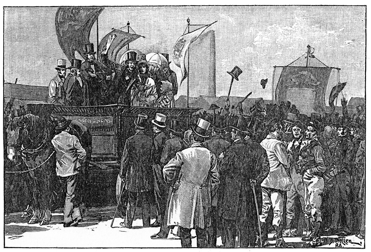 Chartistdemonstrasjonen på Kennington Common, 10. april 1848, 1886 av William Barnes Wollen
