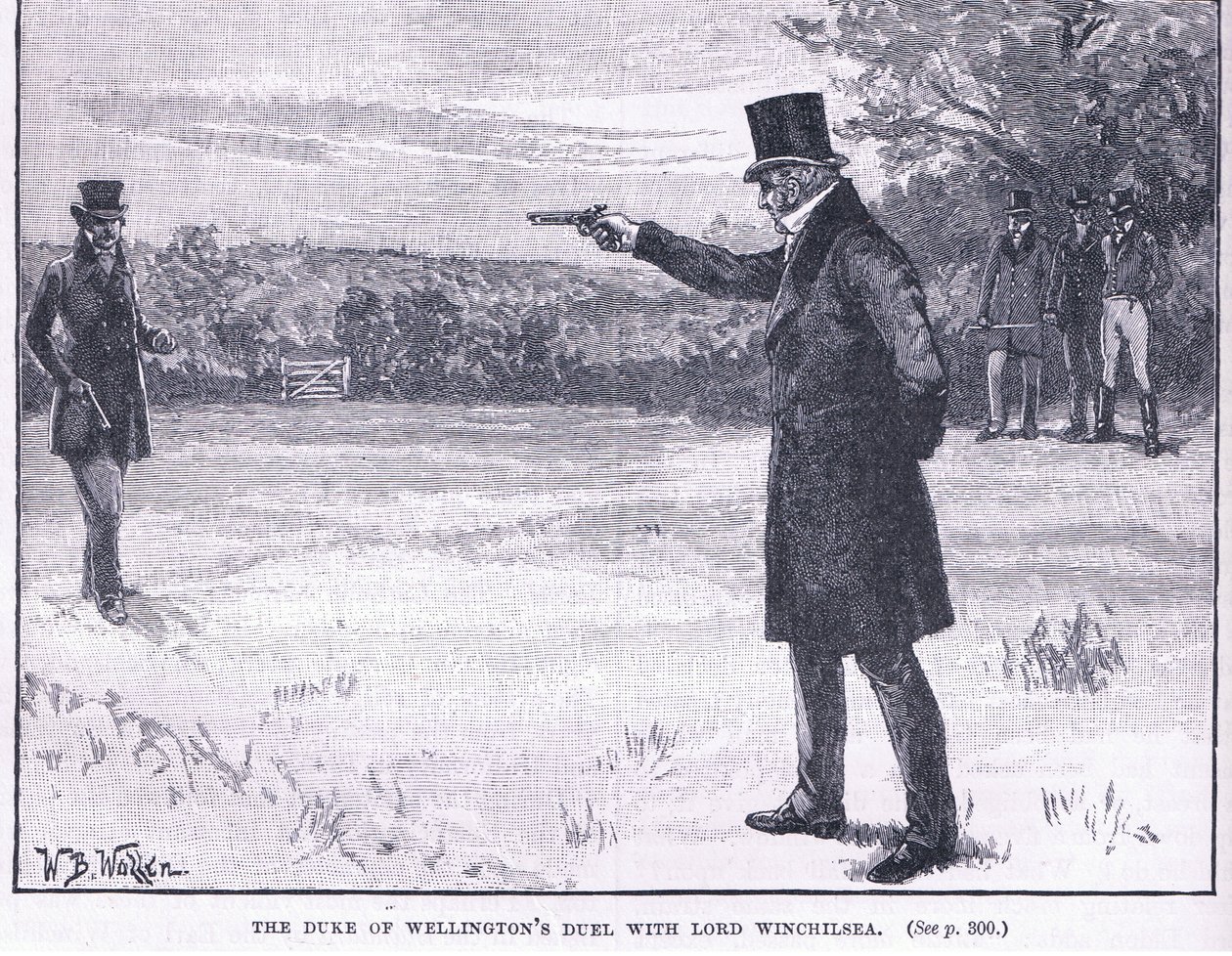 Hertugen av Wellingtons duell med Lord Winchilsea 1829 av William Barnes Wollen