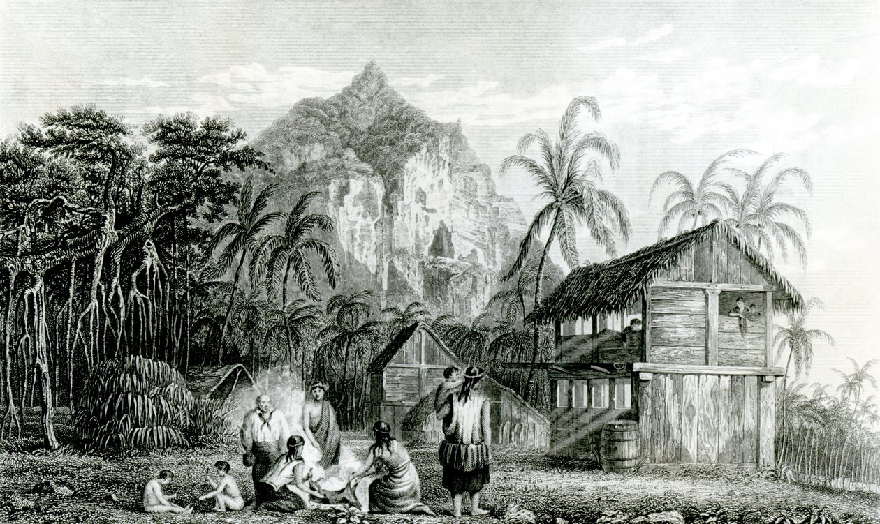 Interiør av Pitcairn Island, 1831 av William Beechey