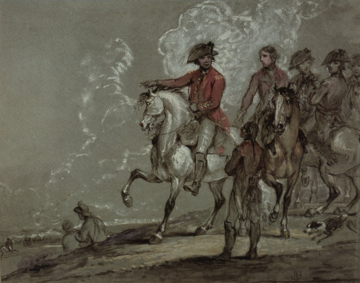 Kong George III, gjennomgår de 10. dragonene av William Beechey