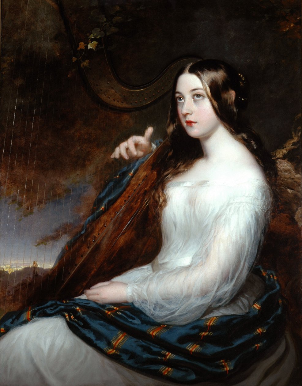 Sarah Curran spiller på harpen, 1800 av William Beechey