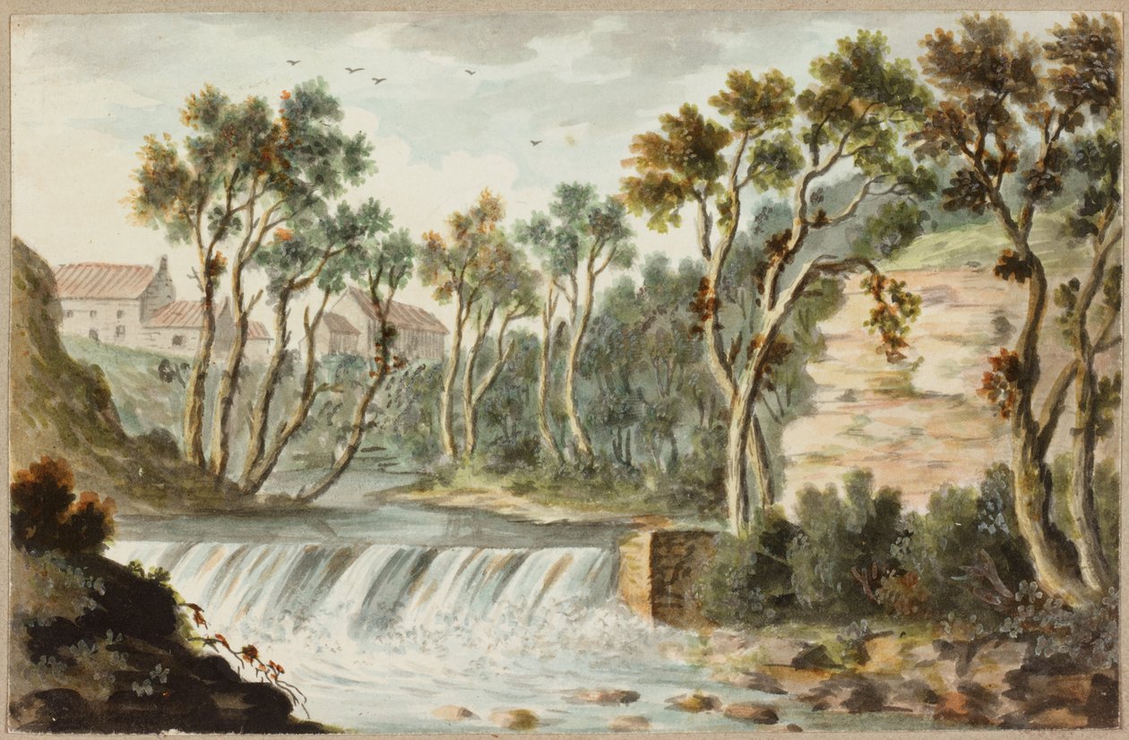 Northumberland Scene (blyant og akvarell på papir) av William Beilby