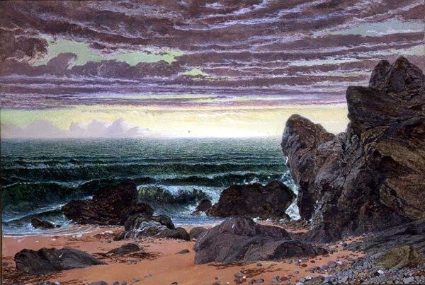 Solnedgang over havet (par 46429) av William Bell Scott