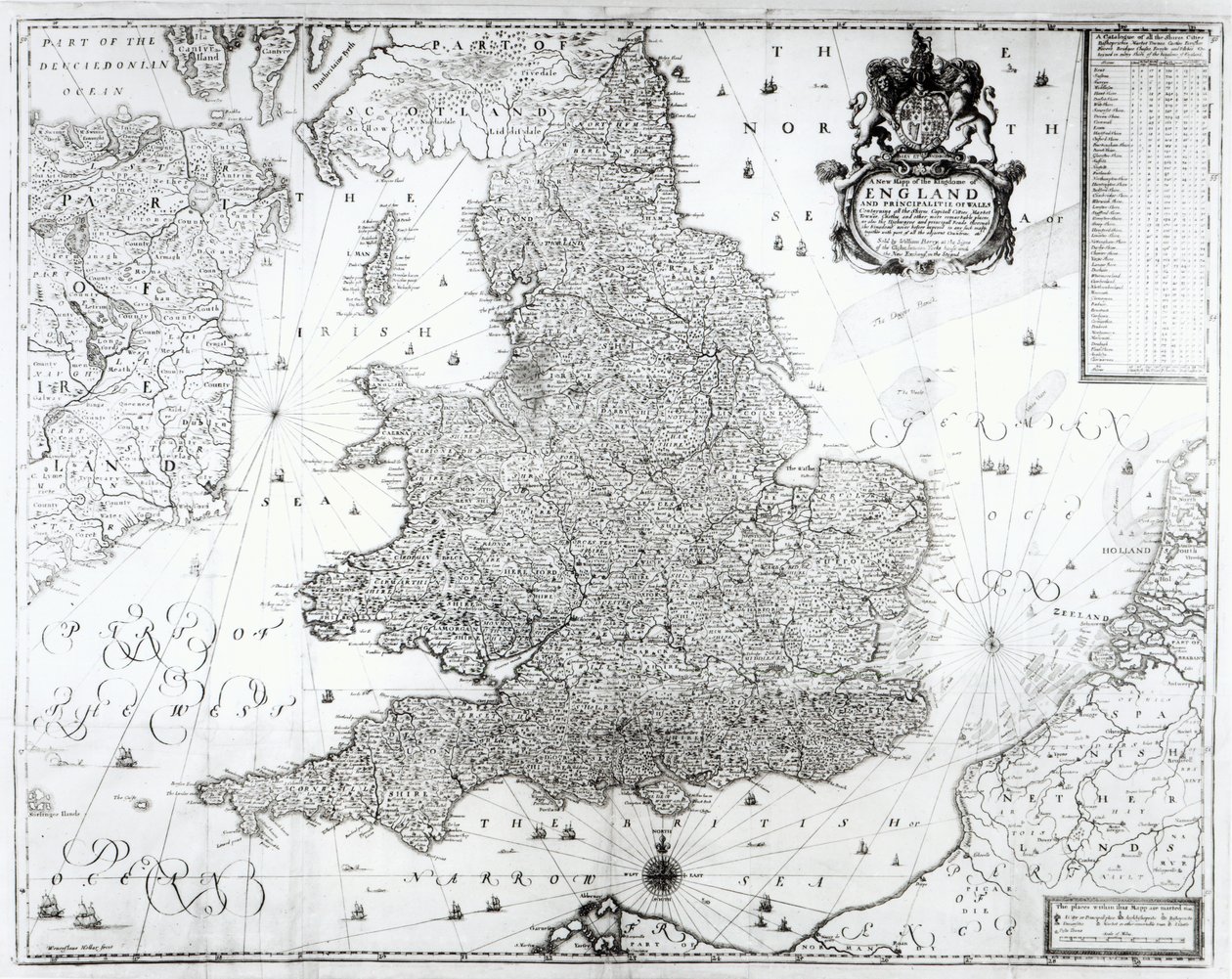 Et nytt kart over kongeriket England og fyrstedømmet Wales, 1669 av William Berry