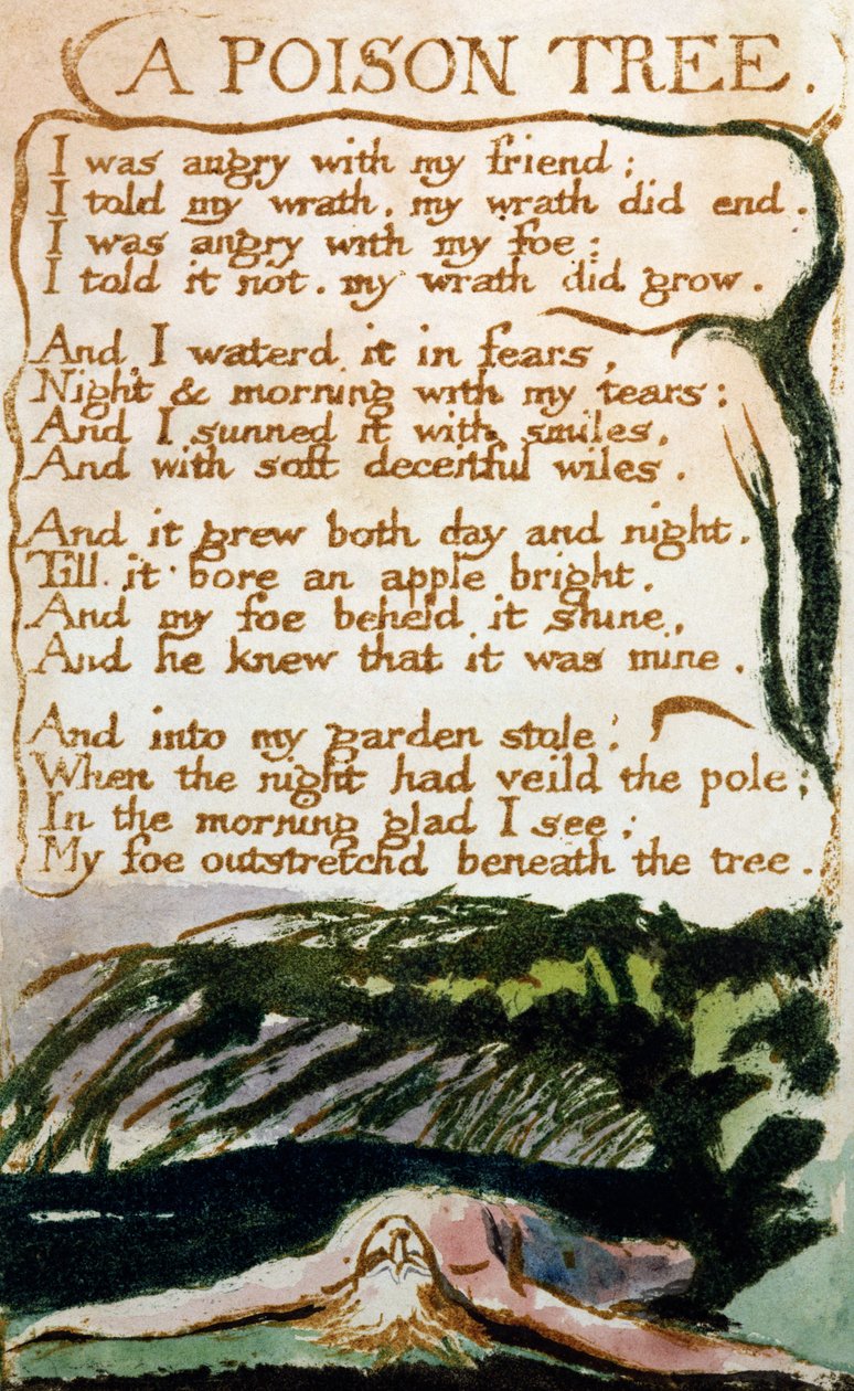A Poison Tree, fra Songs of Experience av William Blake