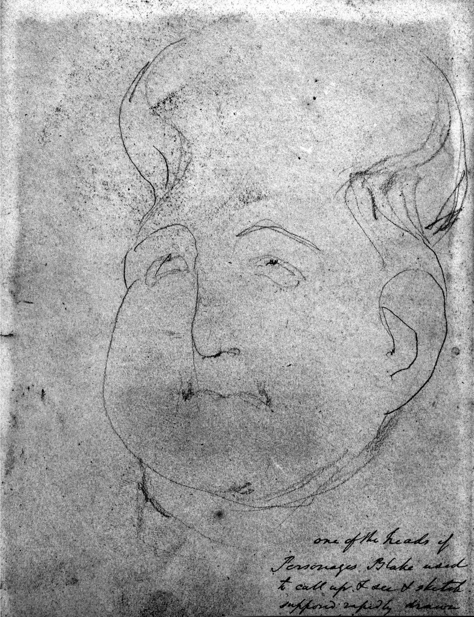 Et visjonært hode av William Blake