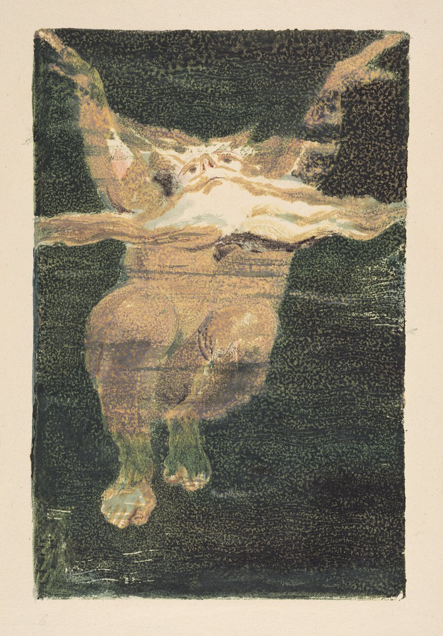 En naken mann med et flytende hvitt skjegg, plate 5 fra 